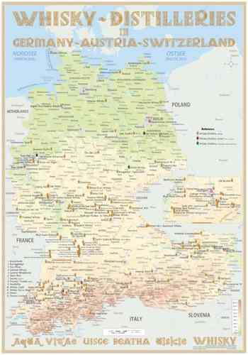 Whisky Distilleries Germany, Austria and Switzerland - Poster 70x100cm Standard Edition