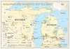 Whiskey Distilleries Michigan and Wisconsin - Tasting Map 34x24cm