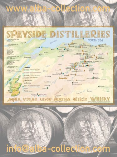 Whisky Distilleries Speyside - Rollup 200x150cm